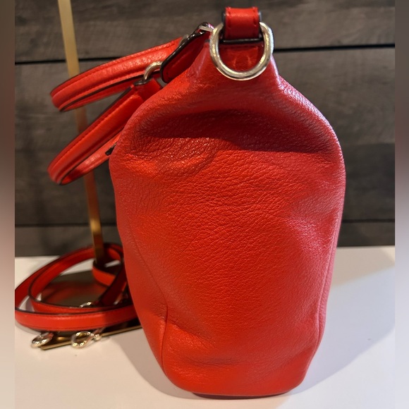 COACH®  Small Kelsey 2- Way Satchel in Pebbled Leather in “Bright Orange.” - Picture 7 of 10